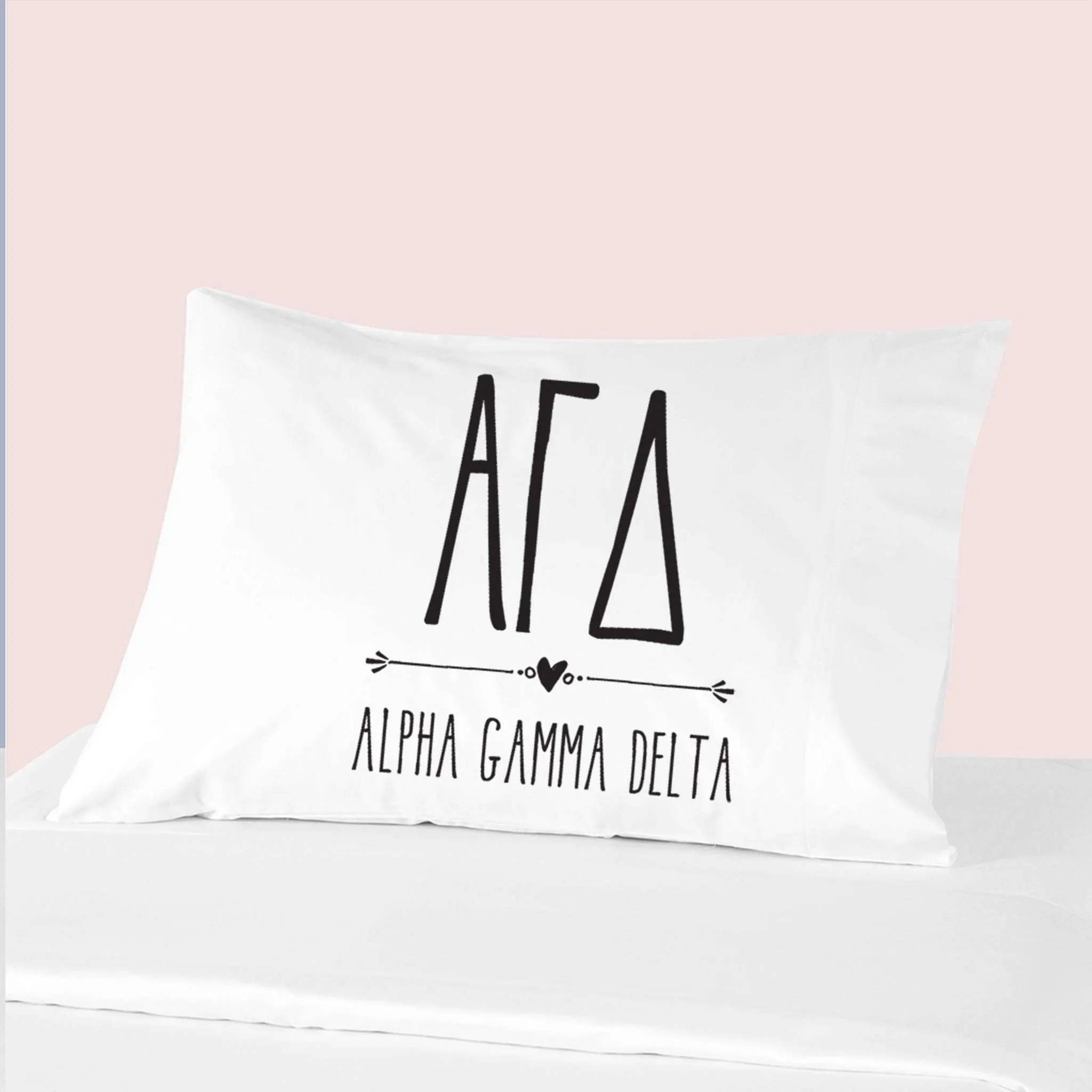 Sorority Pillowcases with Greek Letters and Name Design