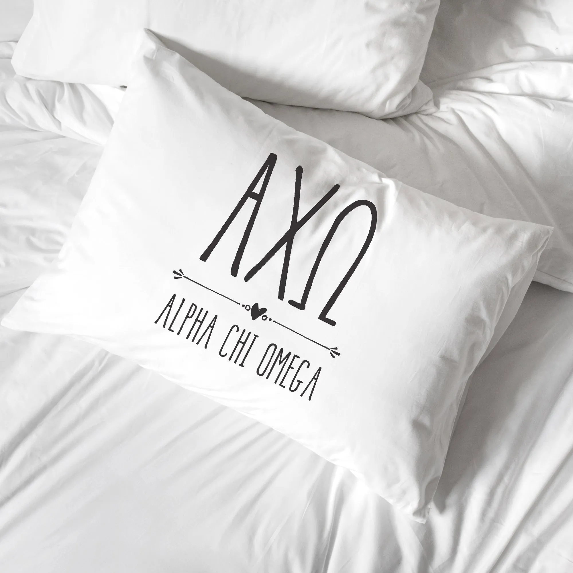 Sorority Pillowcases with Greek Letters and Name Design