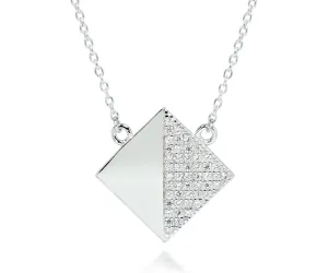 Square Pavé Crystal Necklace