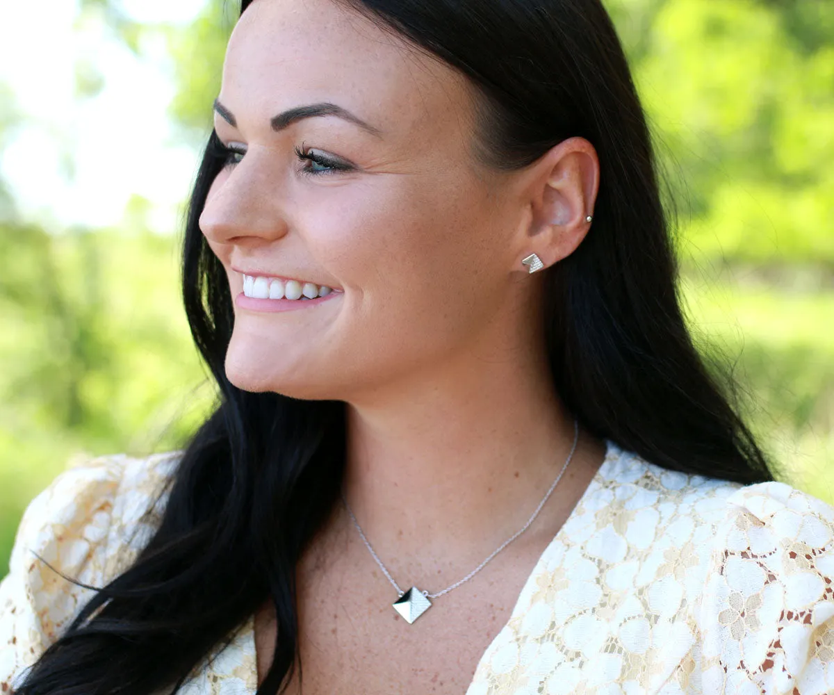 Square Pavé Crystal Necklace