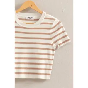 Stripe Crew Neck Crop