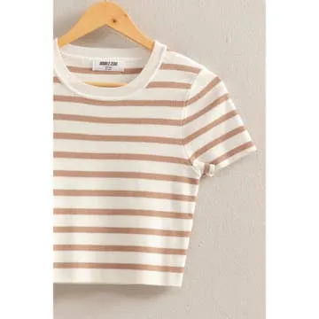 Stripe Crew Neck Crop