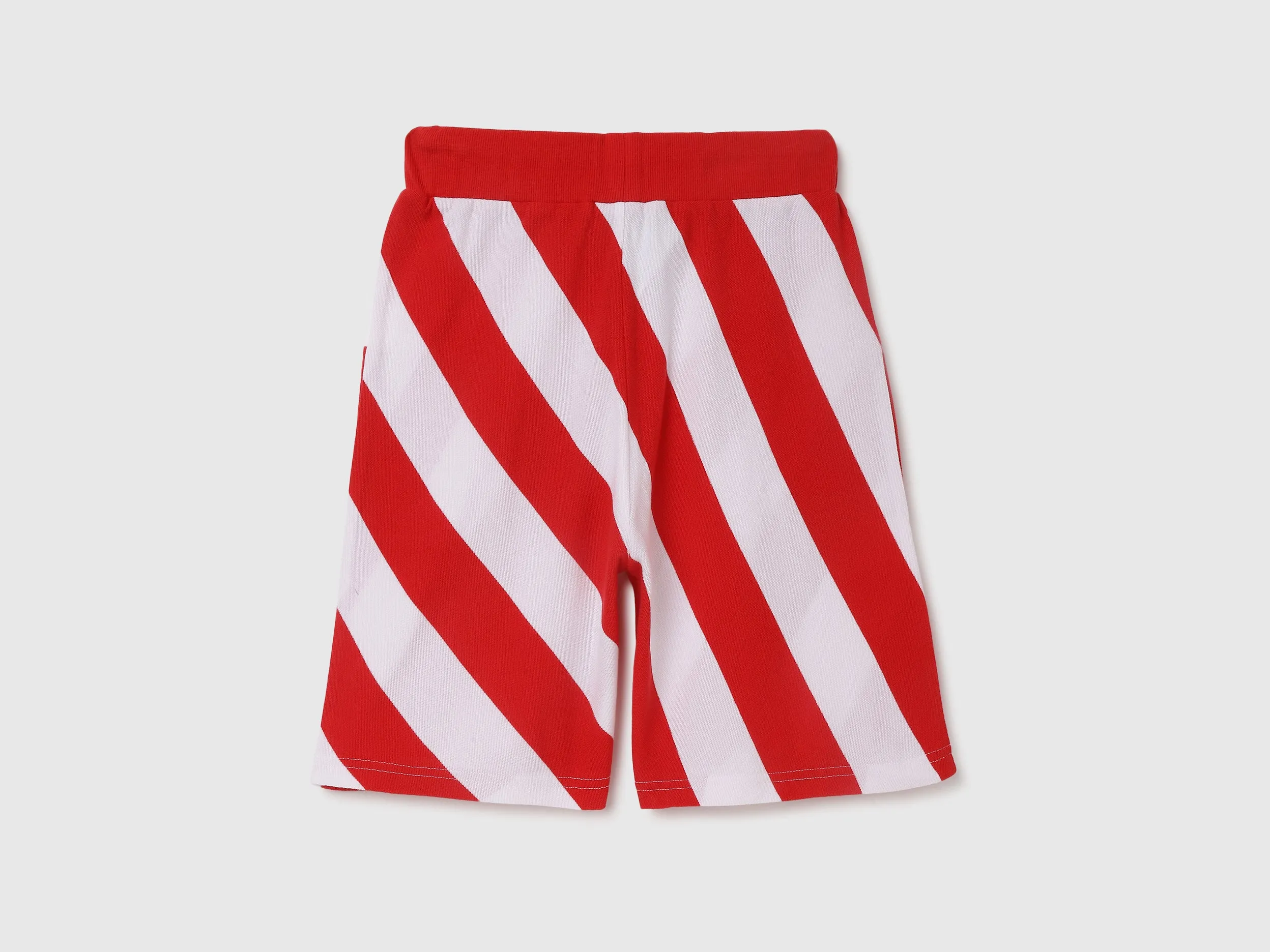 Striped Regular Fit Mid Waist Shorts