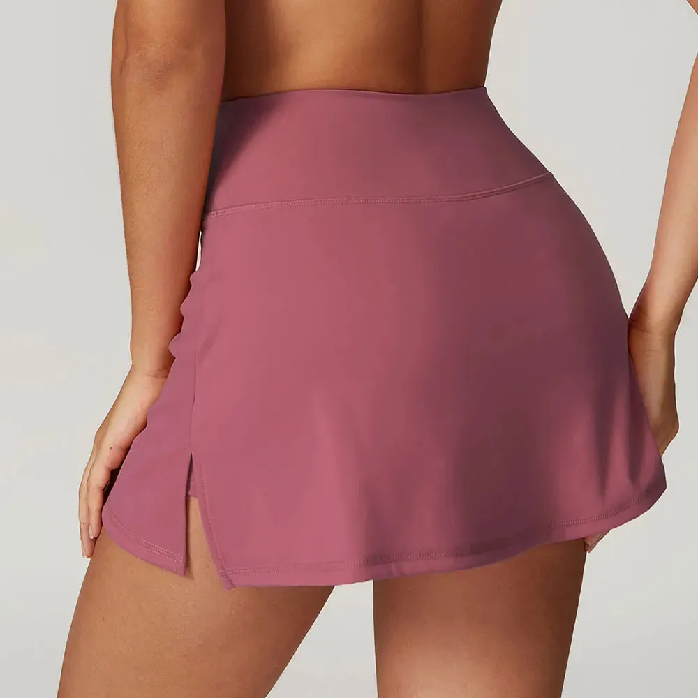 Summer Tennis Skirt for Women – High-Waist Golf and Fitness Shorts, Yoga, Running, and Gym Workout Skirt with Built-In Shorts