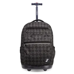 Sundance Laptop Rolling Backpack (20 Inch) in Argyle Black