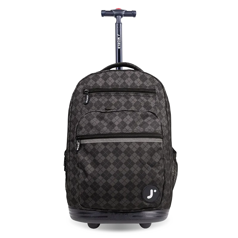 Sundance Laptop Rolling Backpack (20 Inch) in Argyle Black