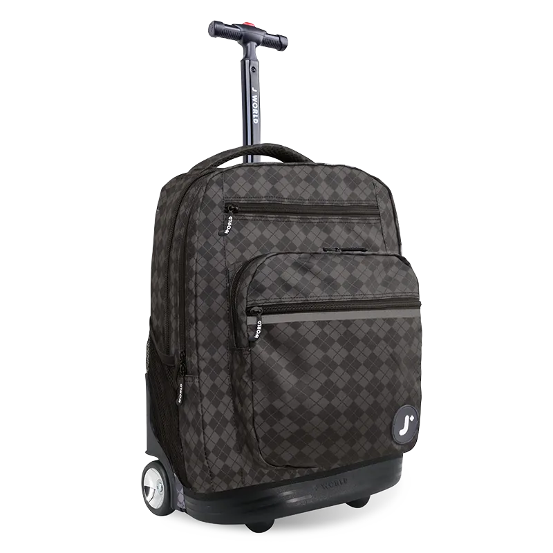 Sundance Laptop Rolling Backpack (20 Inch) in Argyle Black
