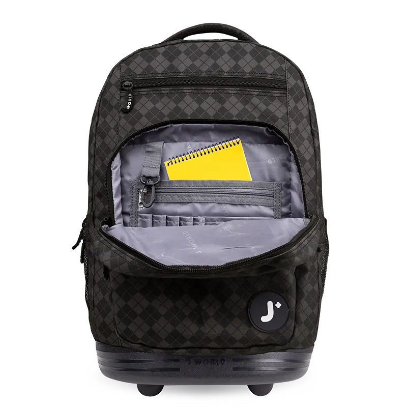 Sundance Laptop Rolling Backpack (20 Inch) in Argyle Black
