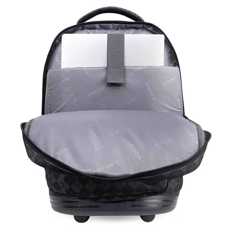 Sundance Laptop Rolling Backpack (20 Inch) in Argyle Black