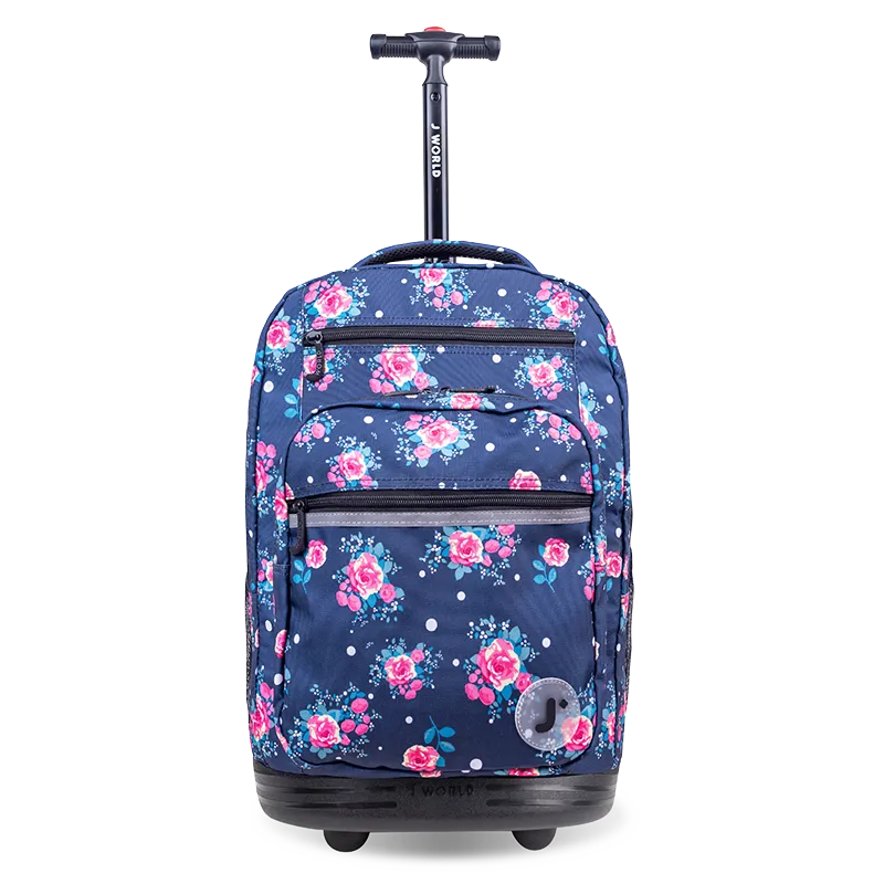 Sundance Laptop Rolling Backpack (20 Inch) in Navy Rose