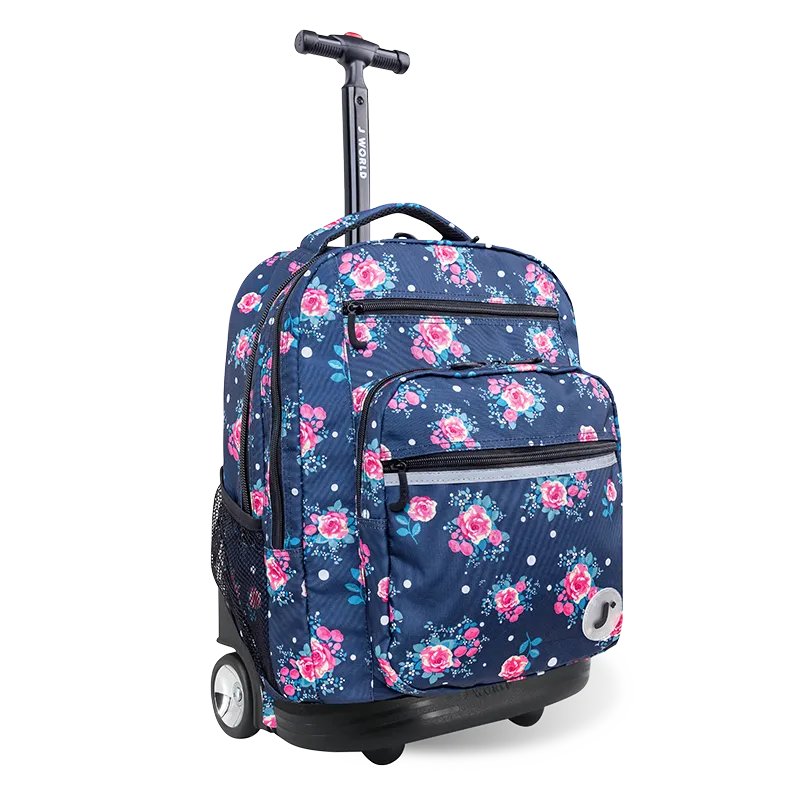 Sundance Laptop Rolling Backpack (20 Inch) in Navy Rose
