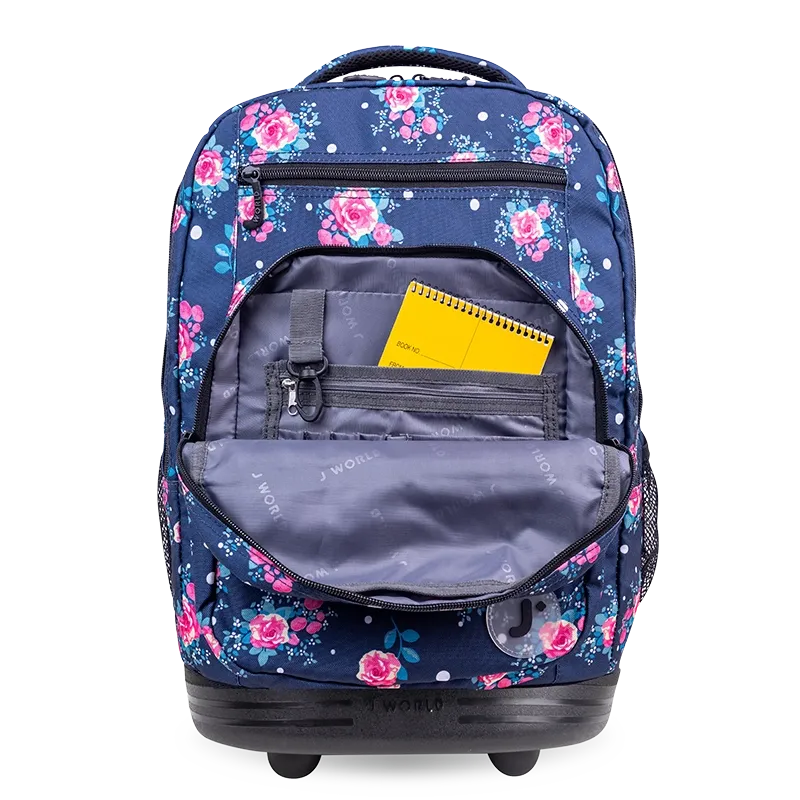 Sundance Laptop Rolling Backpack (20 Inch) in Navy Rose