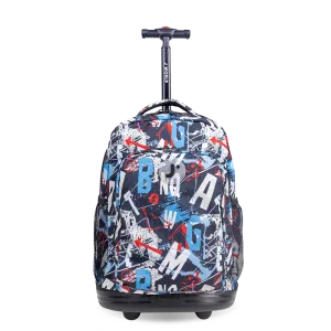 Sunny Rolling Backpack (17 Inch) in Graffiti
