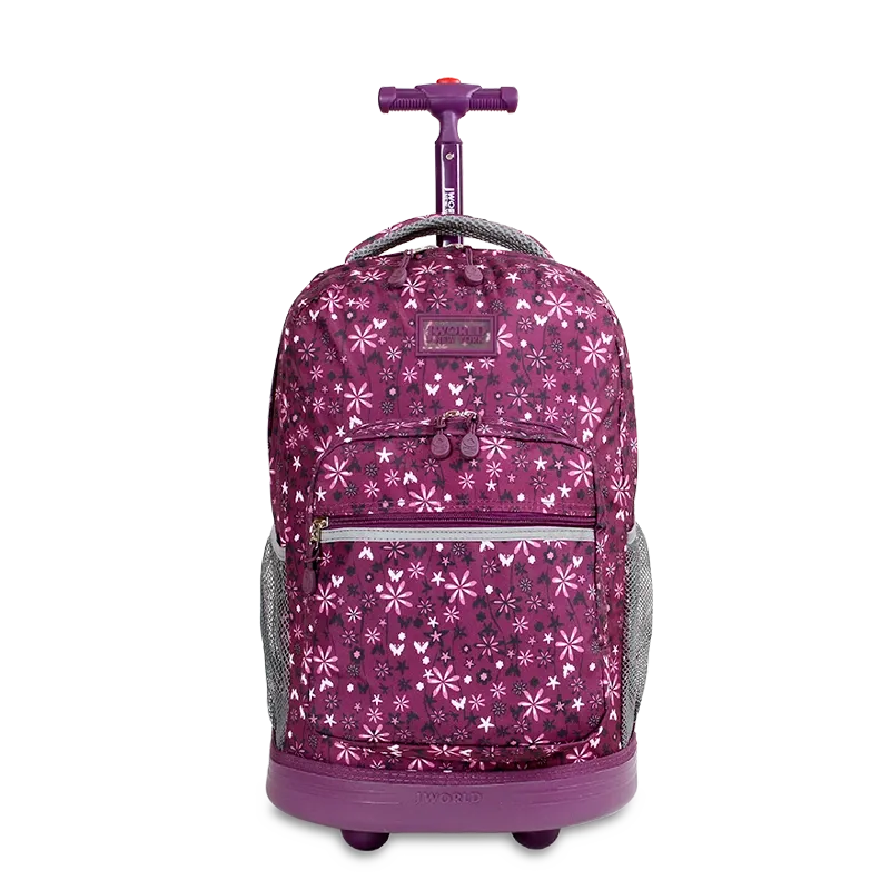 Sunrise Rolling Backpack (18 Inch) in Garden Purple - Final Sale