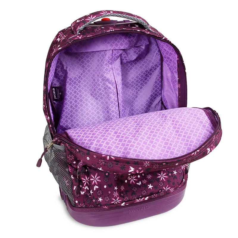 Sunrise Rolling Backpack (18 Inch) in Garden Purple - Final Sale