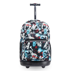 Sunrise Rolling Backpack (18 Inch) in Graffiti