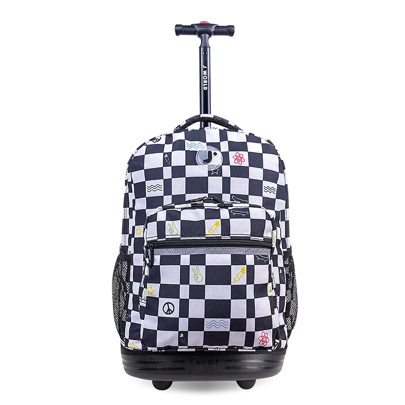 Sunrise Rolling Backpack (18 Inch) in Icon Checkers