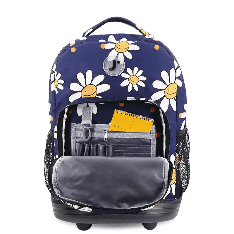 Sunrise Rolling Backpack (18 Inch) in Joy Daisy