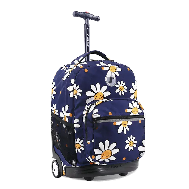 Sunrise Rolling Backpack (18 Inch) in Joy Daisy