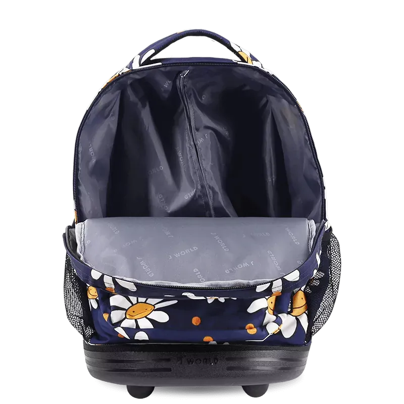 Sunrise Rolling Backpack (18 Inch) in Joy Daisy