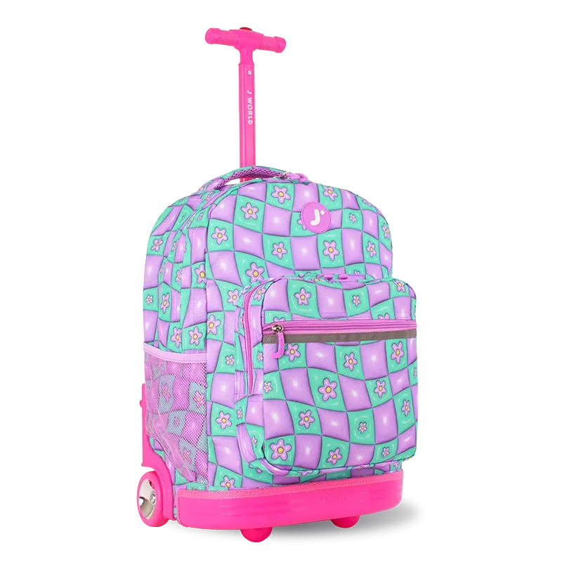 Sunrise Rolling Backpack (18 Inch) in Puffy Flower