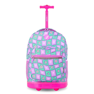 Sunrise Rolling Backpack (18 Inch) in Puffy Flower