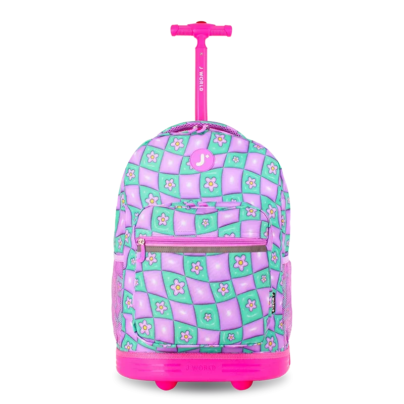 Sunrise Rolling Backpack (18 Inch) in Puffy Flower