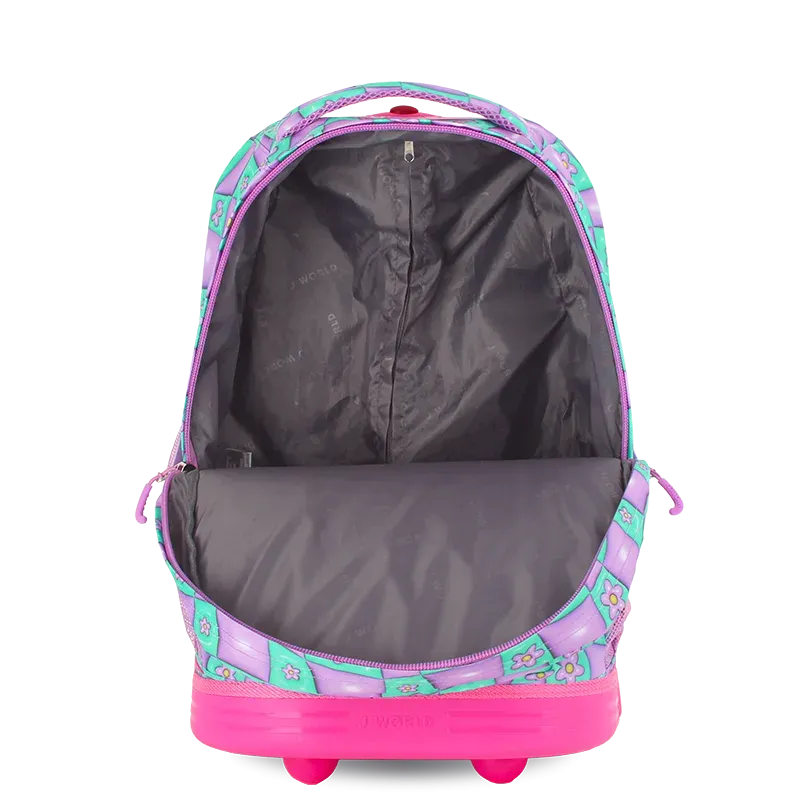 Sunrise Rolling Backpack (18 Inch) in Puffy Flower