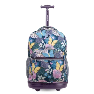 Sunrise Rolling Backpack (18 Inch) in Secret Garden