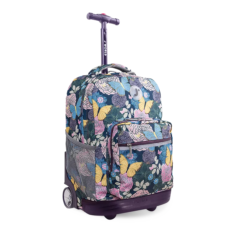 Sunrise Rolling Backpack (18 Inch) in Secret Garden