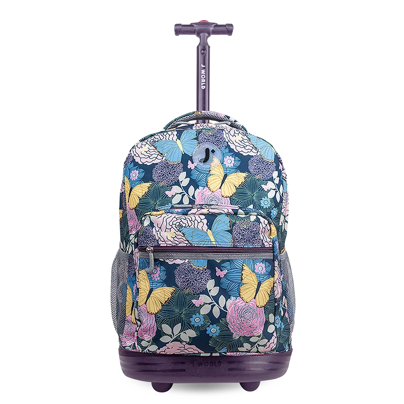 Sunrise Rolling Backpack (18 Inch) in Secret Garden