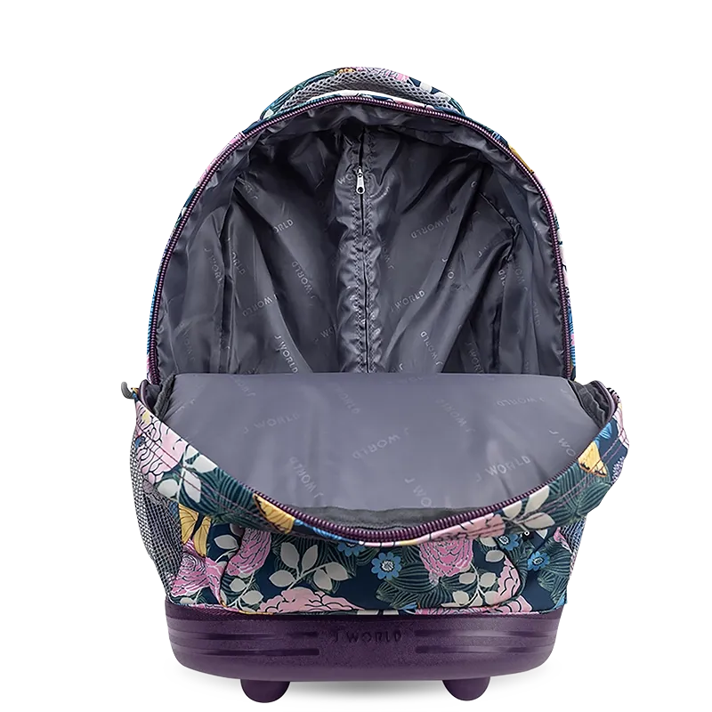 Sunrise Rolling Backpack (18 Inch) in Secret Garden
