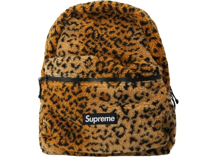 Supreme Leopard Fleece Backpack Yellow