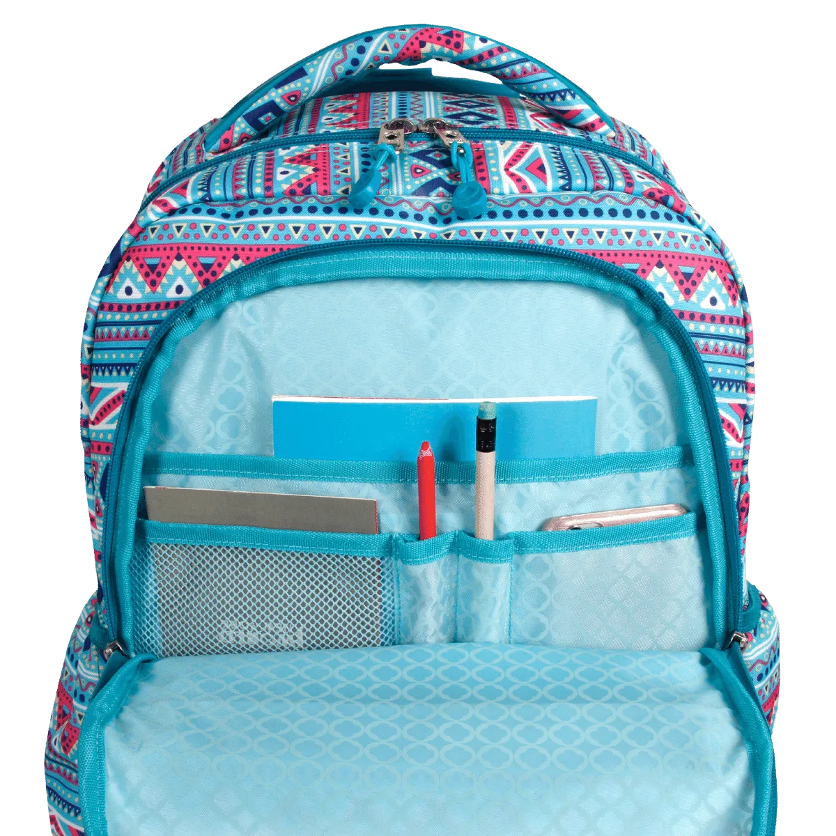 Sweep Rolling Backpack (18 Inch) in Mint Tribal - Final Sale
