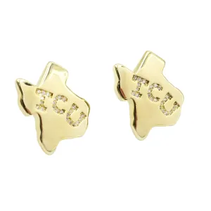 TCU Map Earrings Gold T26