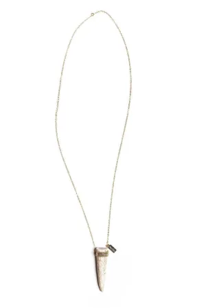 Tess   Tricia Mixed Metal Beaded  Antler Tip Necklace