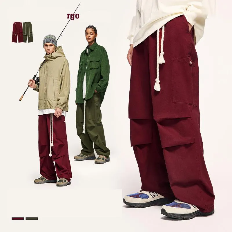 Tether Tooling Wide Leg Pants 2023 Autumn And Winter New Fashion Brand Personalized Loose Casual Trousers For Men And Women