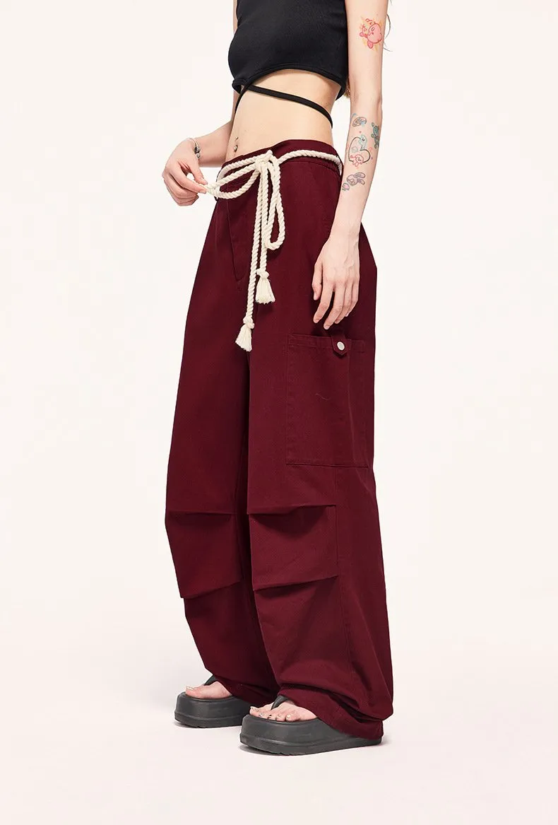 Tether Tooling Wide Leg Pants 2023 Autumn And Winter New Fashion Brand Personalized Loose Casual Trousers For Men And Women