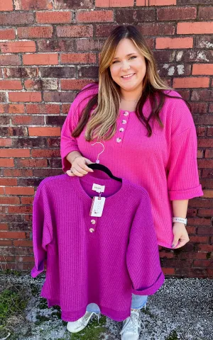 Thermal Henley Blouse