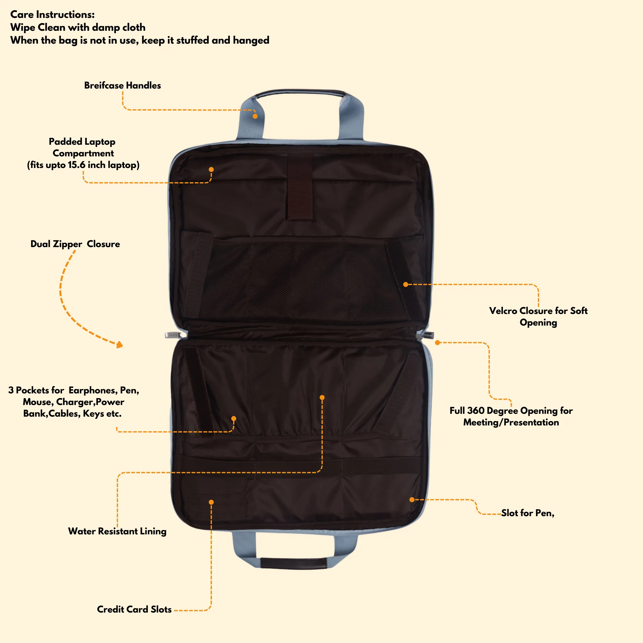 Timeless Unity Laptop Messenger Bag - Sky Blue