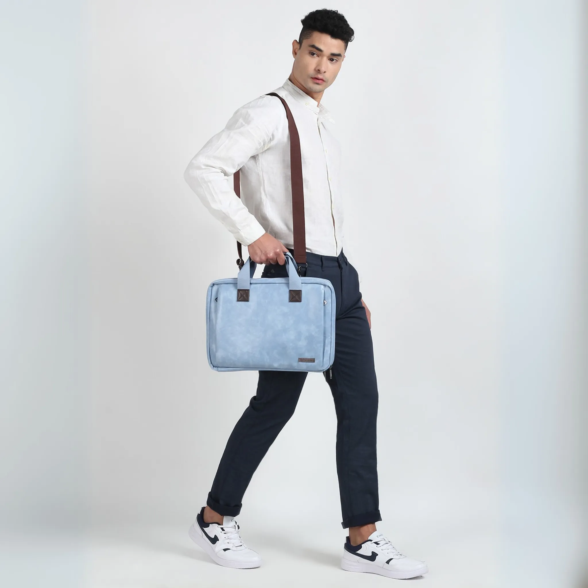 Timeless Unity Laptop Messenger Bag - Sky Blue