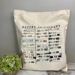 Tote Bag - Library Book Stamped Card