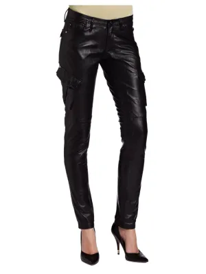 Trendy Cargo Leather Pants