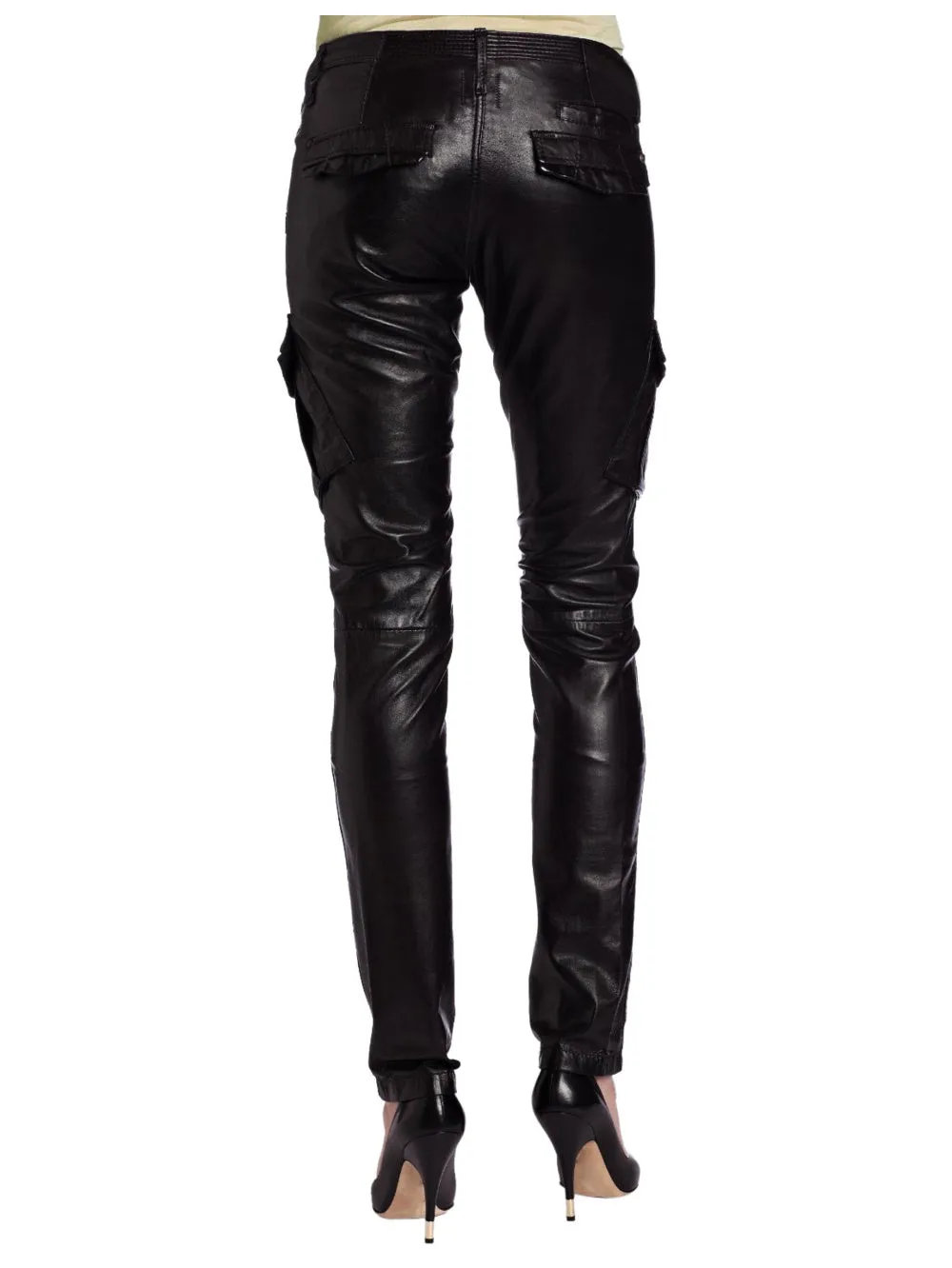 Trendy Cargo Leather Pants