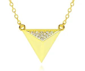 Triangle Pavé Crystal Gold Necklace