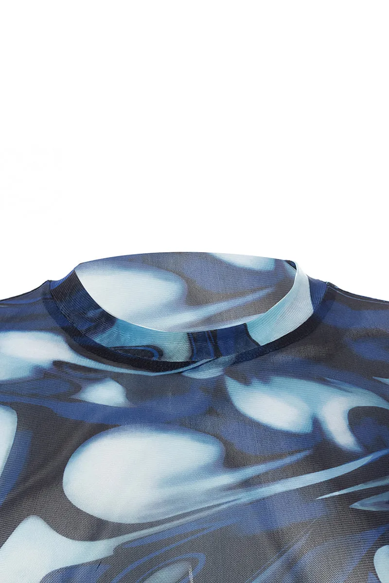 TT3117 Tie Dye Sheer Shirt Top