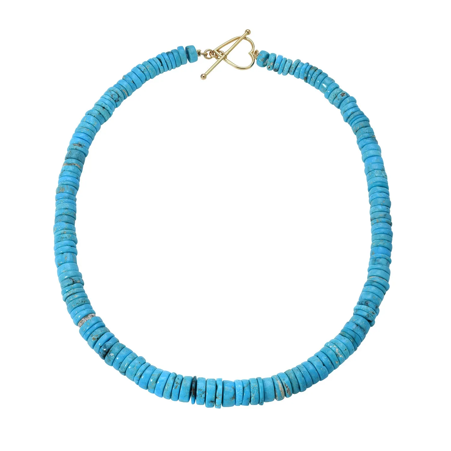 TURQUOISE HESHI BEADED NECKLACE