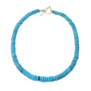 TURQUOISE HESHI BEADED NECKLACE