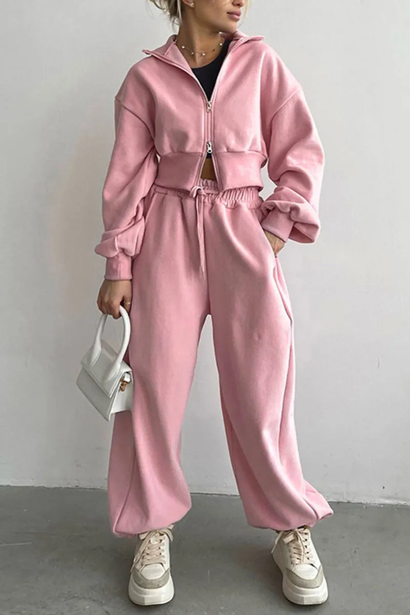 UJ0216 Jacket and Sweatpants Tracksuit Set