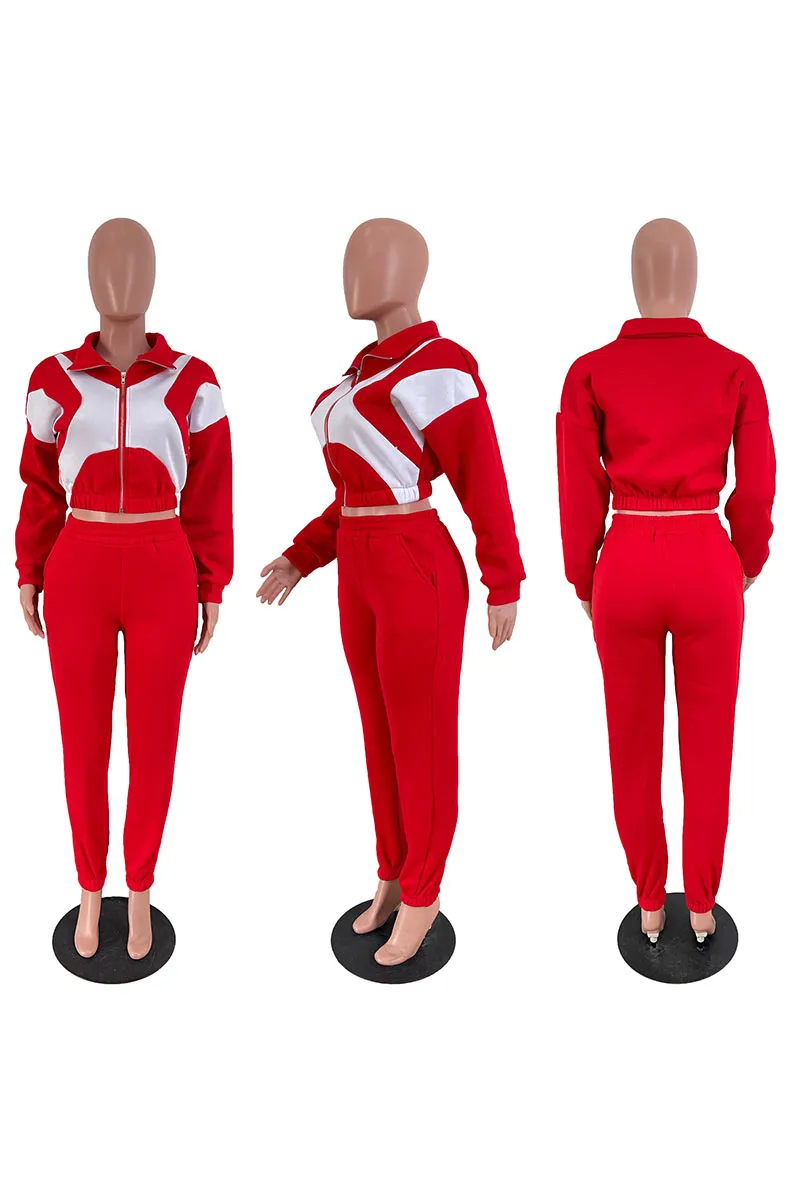 UM0096 Crop Jacket Tracksuit Set